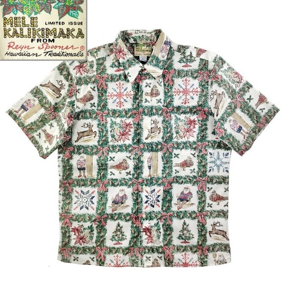 reyn spooner Other - Reyn Spooner Mele Kalikimaka Christmas 2000 Hawaiian Shirt Limited Issue Large